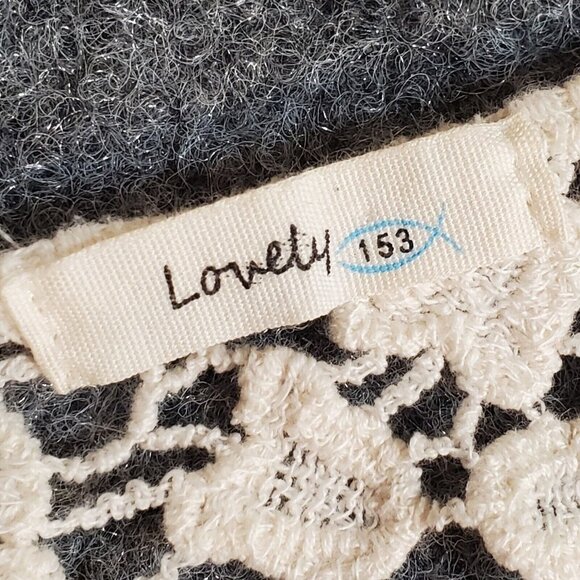 Lovely 153 Crochet Scoop Neck Cotton Tunic Top Cream Ivory Sheer Over Shirt S - Picture 14 of 14